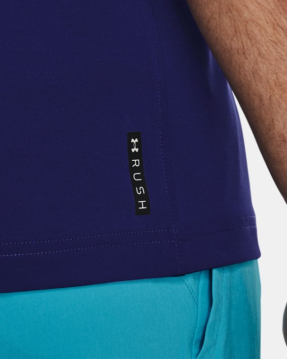 Men's UA RUSH™ Vent Short Sleeve, Blue, pdpMainDesktop image number 4